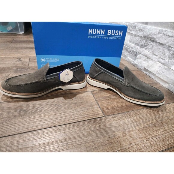 Nunn Bush Otto EZ Moc Toe Slip On Loafer Dress Shoe, Gunmetal Gray, 8M Leather - Picture 3 of 8
